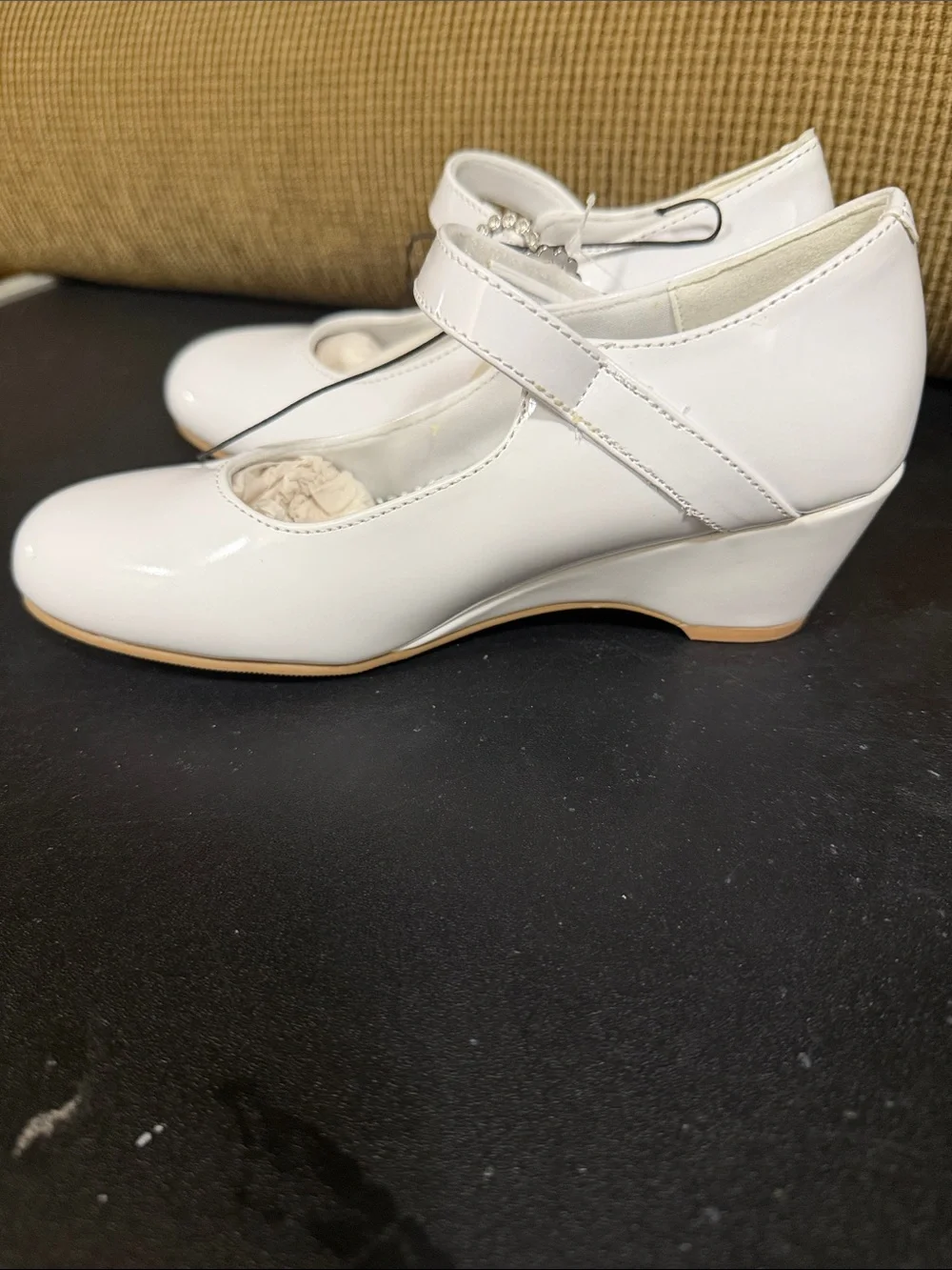 Christie & Jill Girls' White Patent Mary Jane Dress Shoes